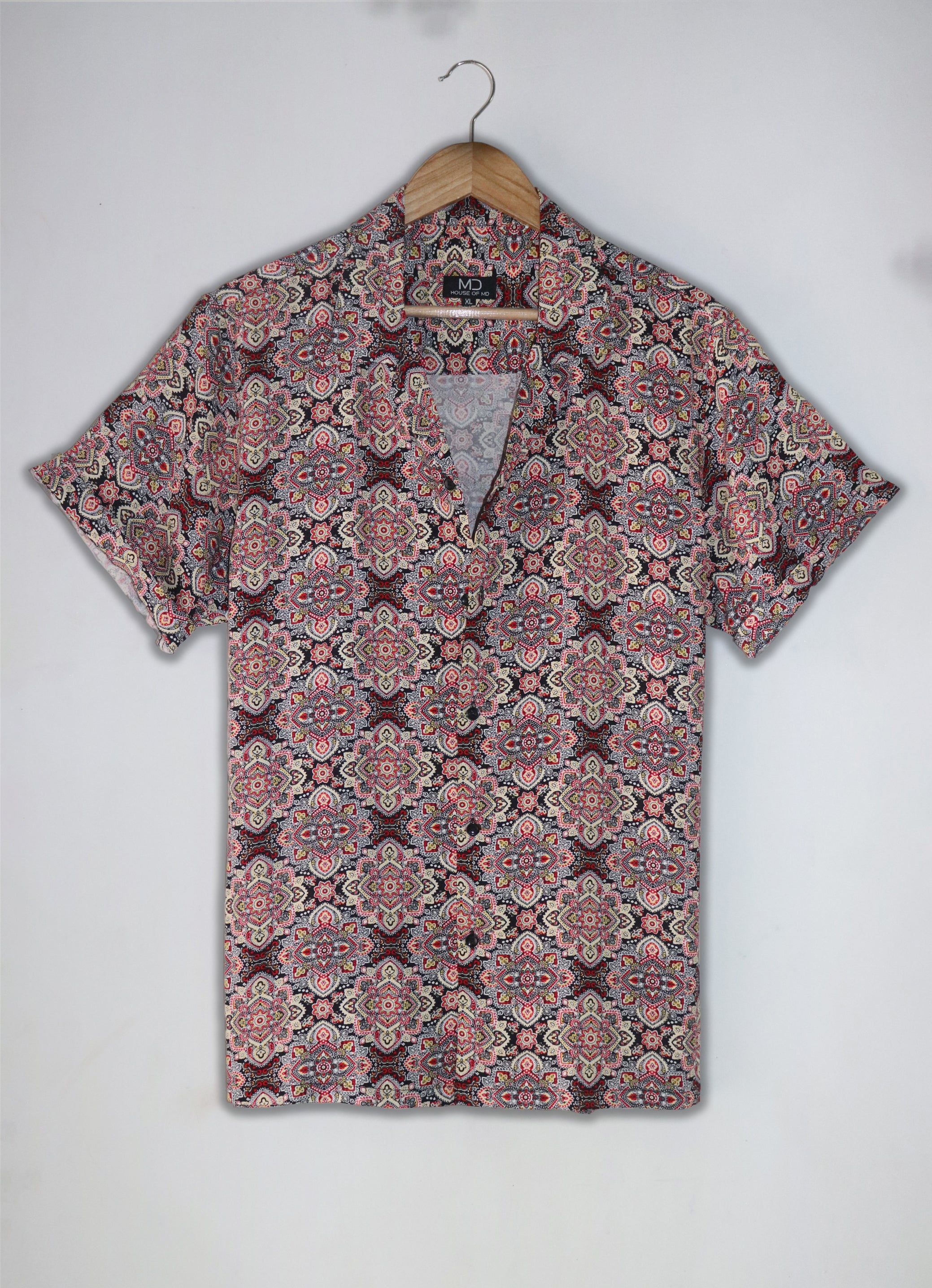 ABSTRACT PRINT LAPEL SHIRT