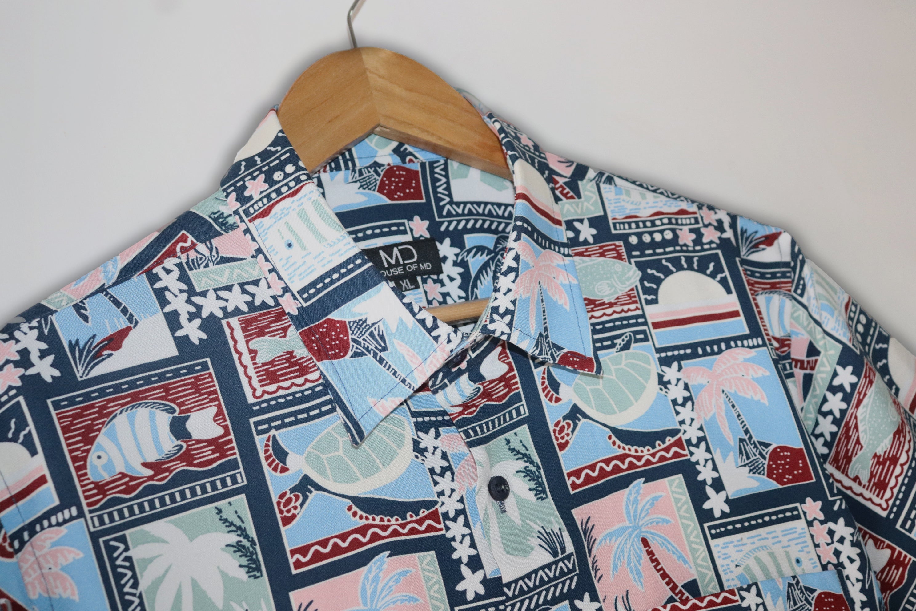 BEACH PRINT HALF SLEEVE SHIRT