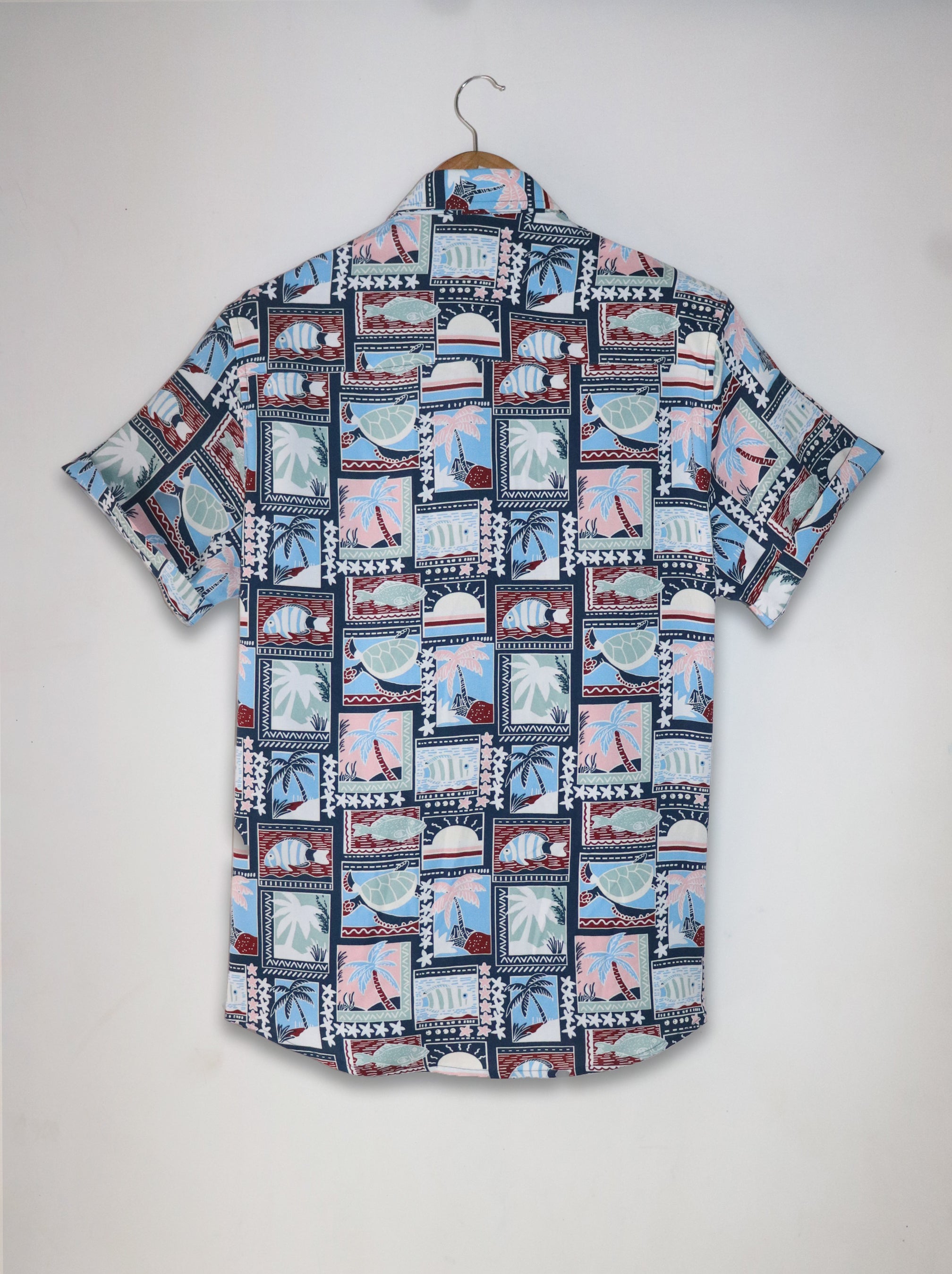 BEACH PRINT HALF SLEEVE SHIRT