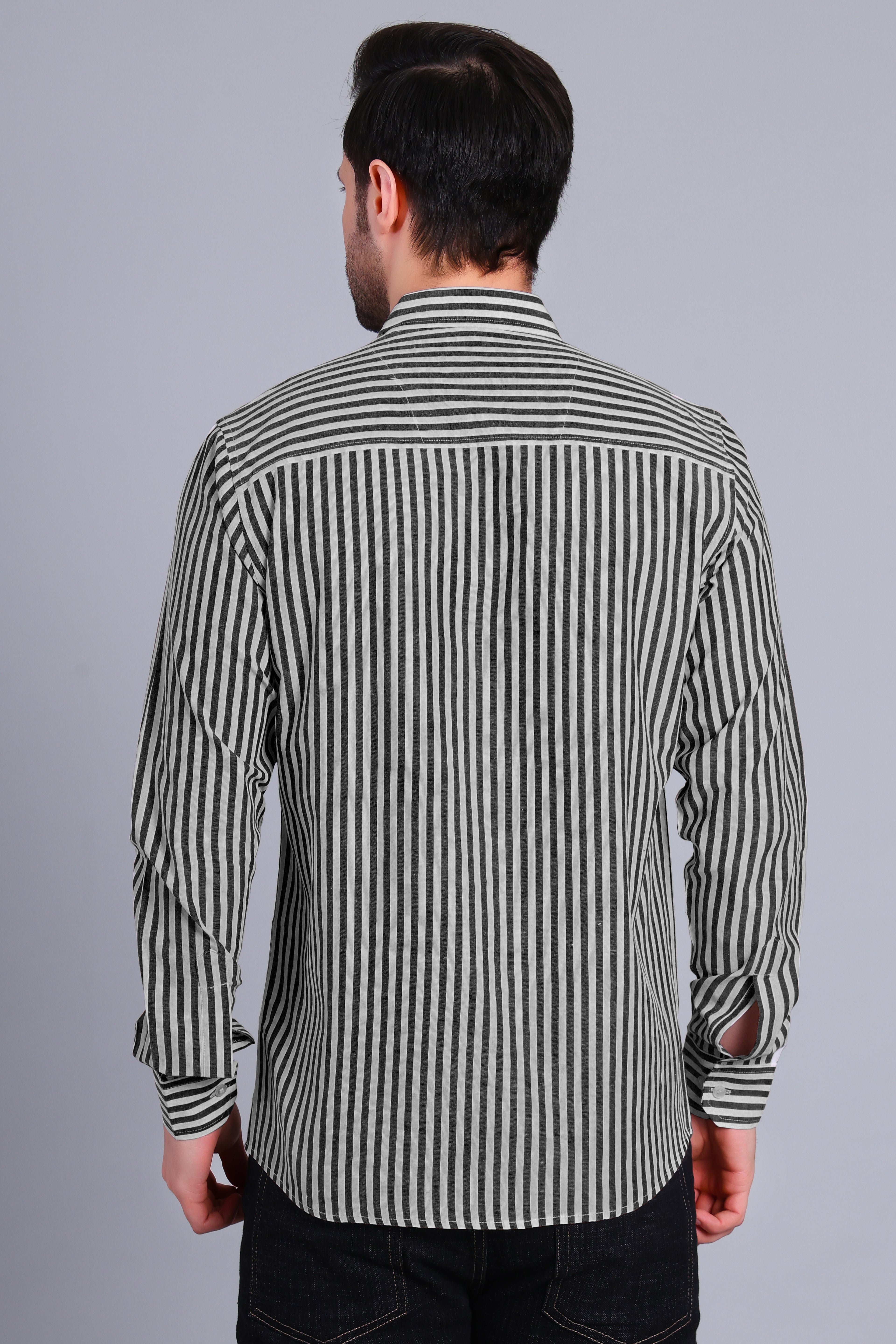 BLACK BROAD STRIPES SHIRT