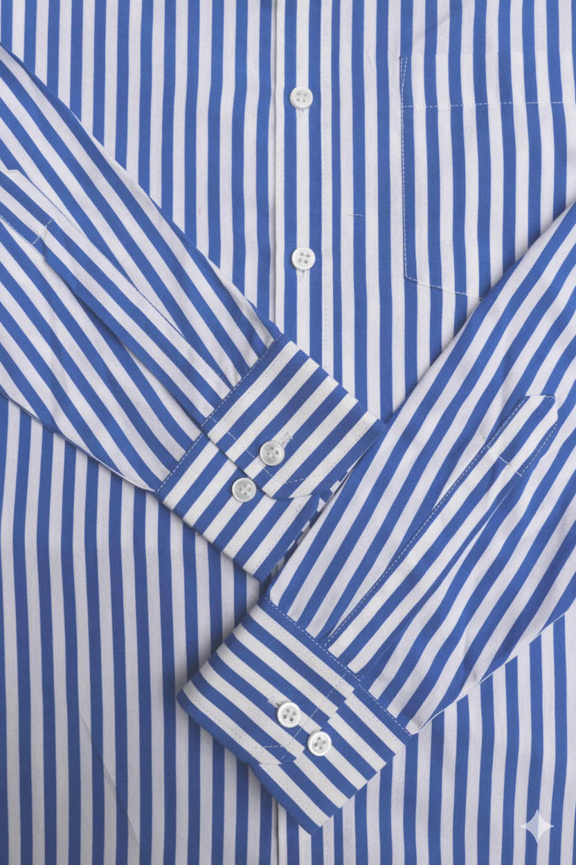 ROYAL BLUE BROAD STRIPES SHIRT