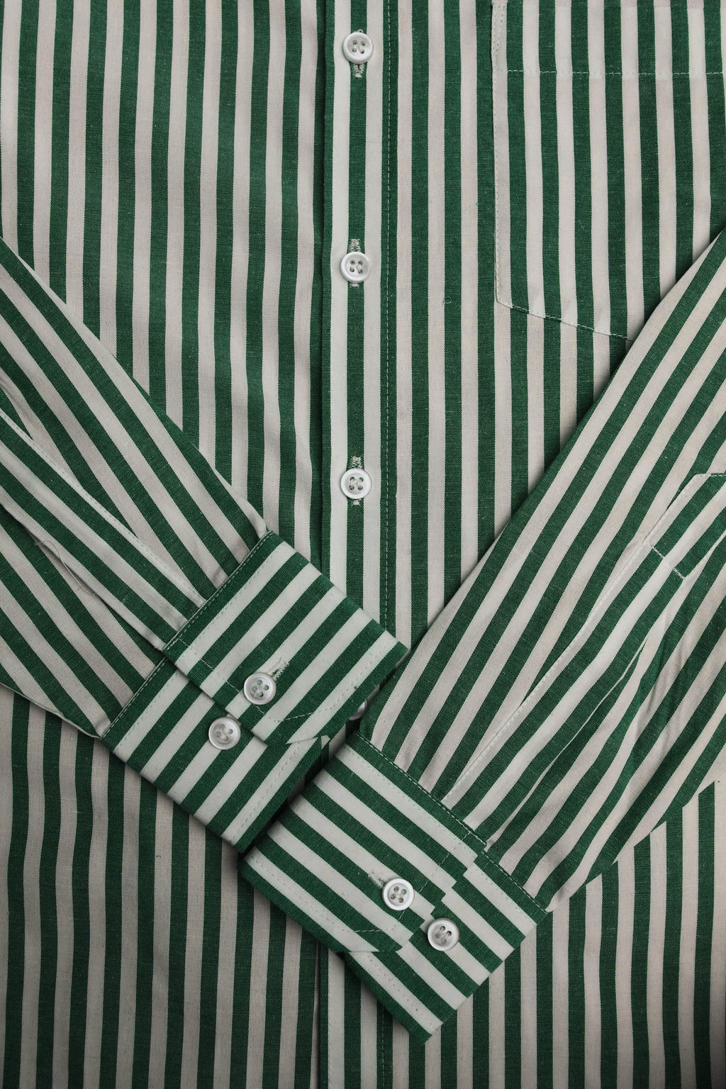 DARK GREEN BROAD STRIPES SHIRT