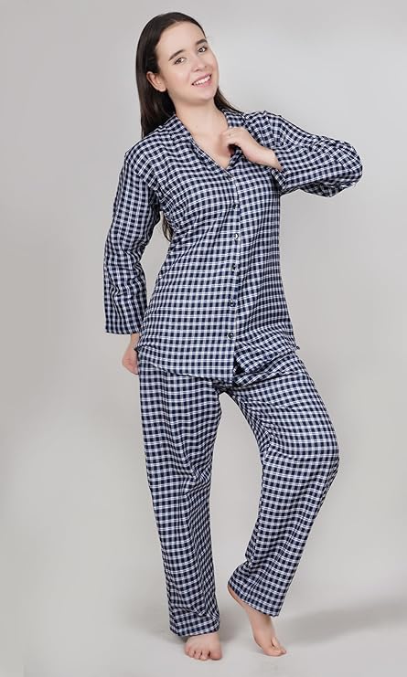 BLUE CHECKED NIGHT SUIT
