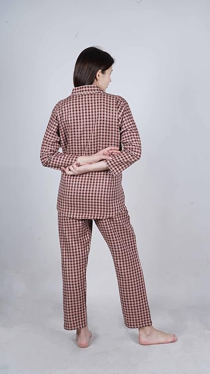 ORANGE CHECKED NIGHT SUIT