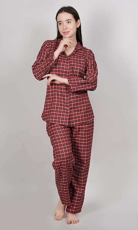 RED CHECKED NIGHT SUIT
