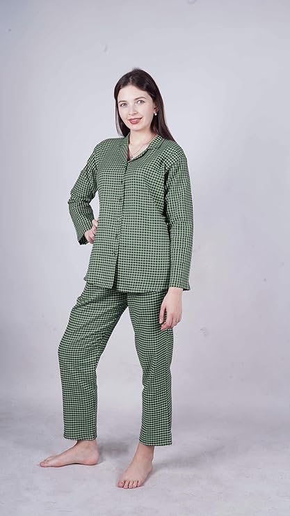GREEN CHECKED NIGHT SUIT
