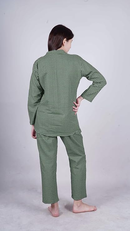 GREEN CHECKED NIGHT SUIT