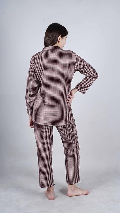 MAROON CHECKED NIGHT SUIT
