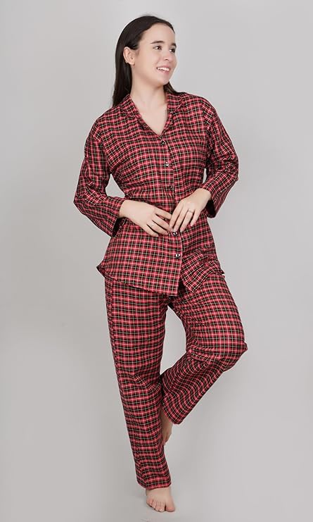 RED CHECKED NIGHT SUIT