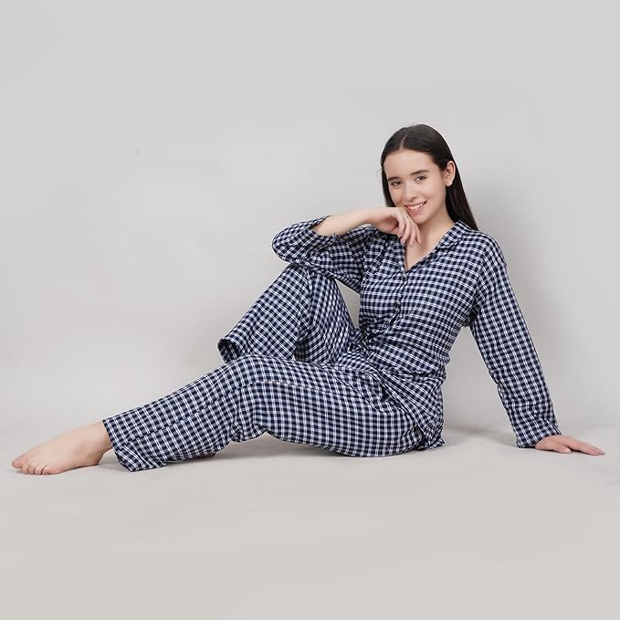 BLUE CHECKED NIGHT SUIT