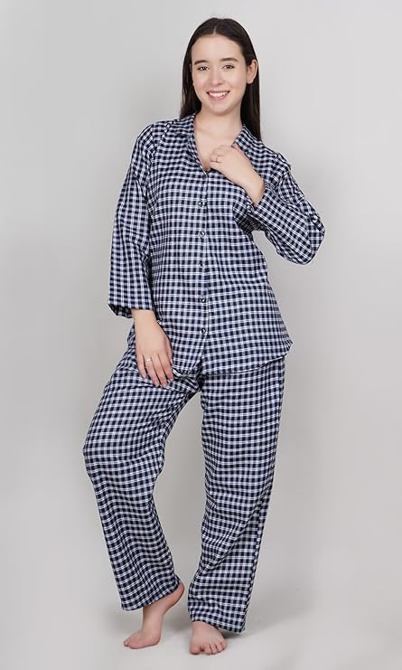 BLUE CHECKED NIGHT SUIT