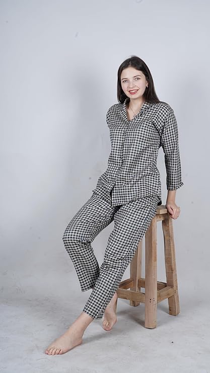 YELLOW CHECKED NIGHT SUIT