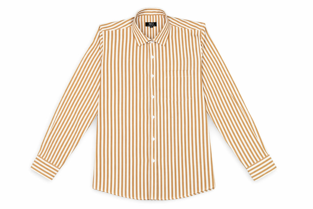 MUSTARD YELLOW BROAD STRIPES SHIRT