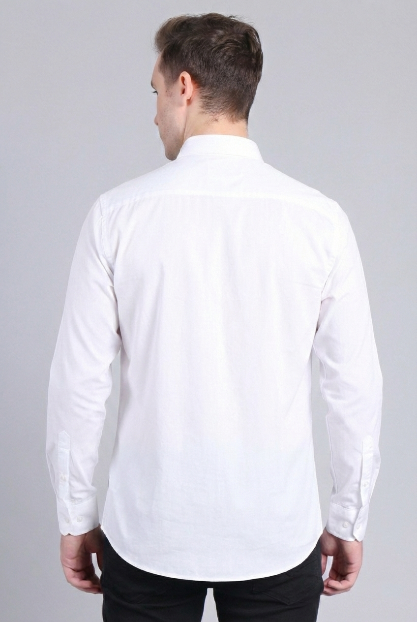 SOLID WHITE COTTON SHIRT