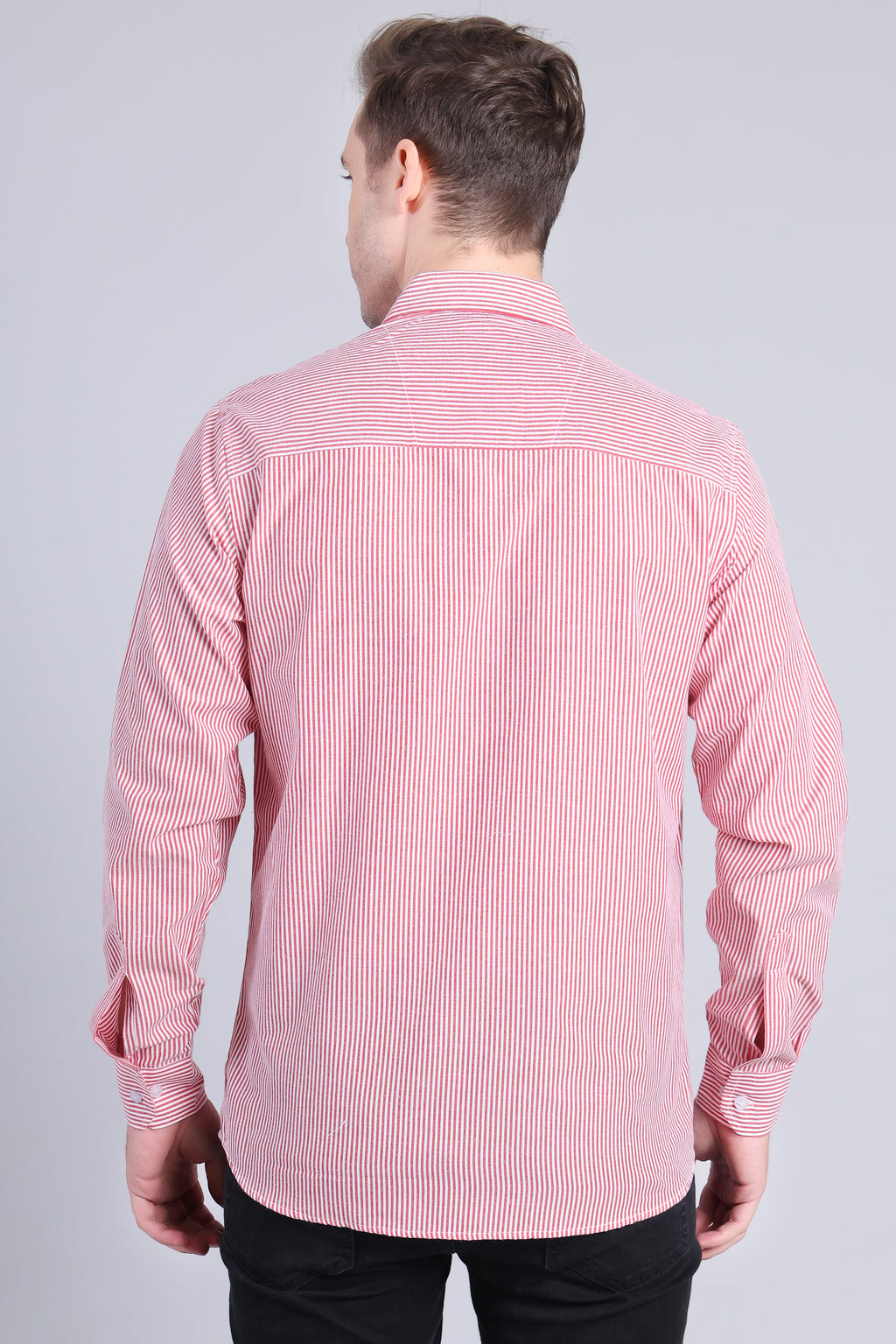 RED PIN STRIPES SHIRT