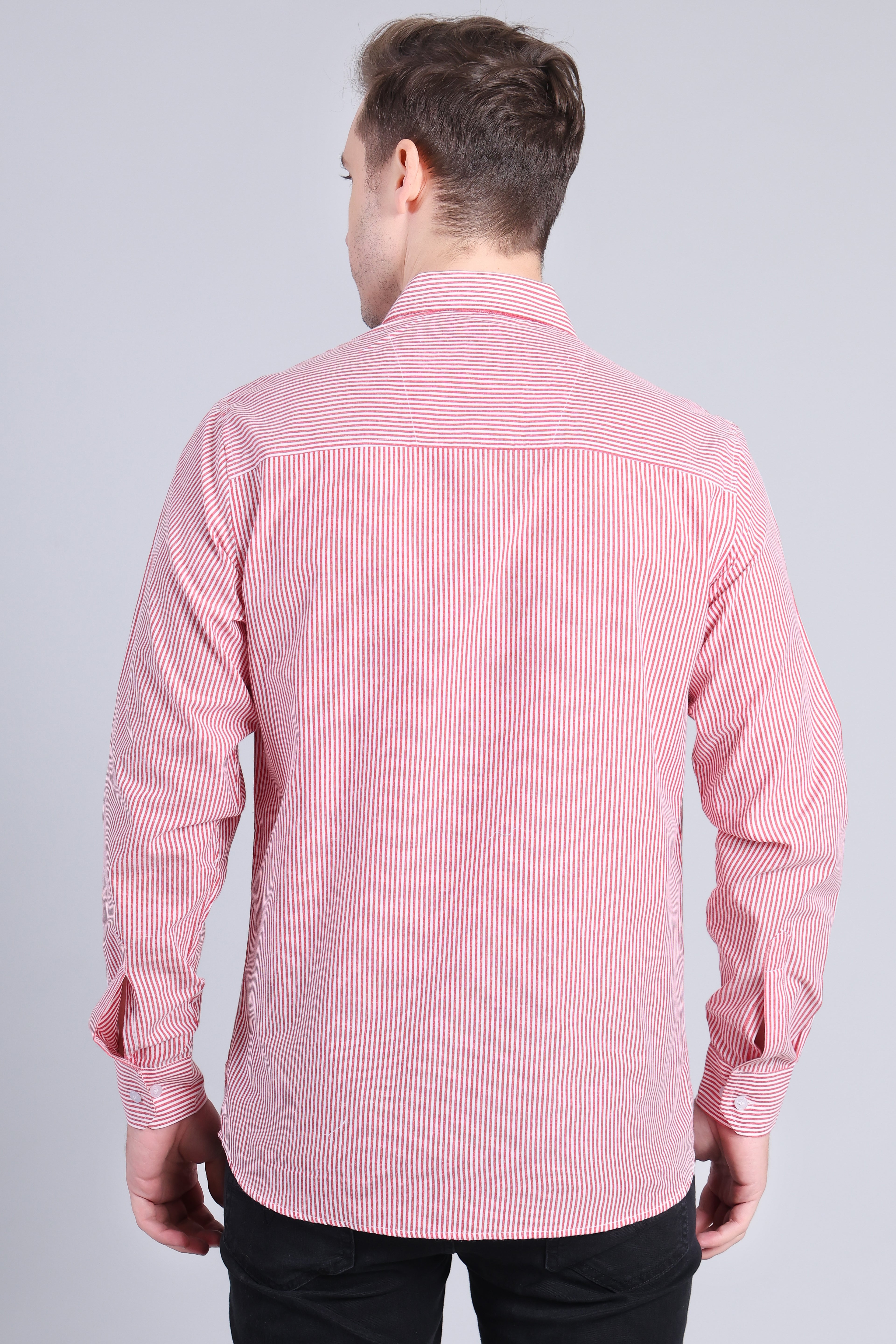RED PIN STRIPES SHIRT