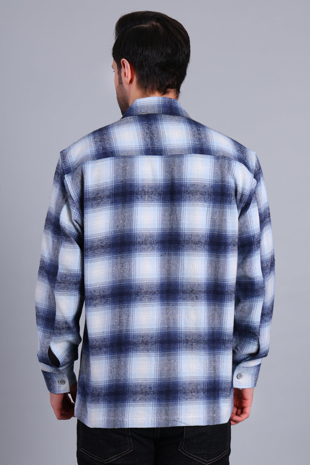 BLUE SHACKET OF BRUSHED FABRIC