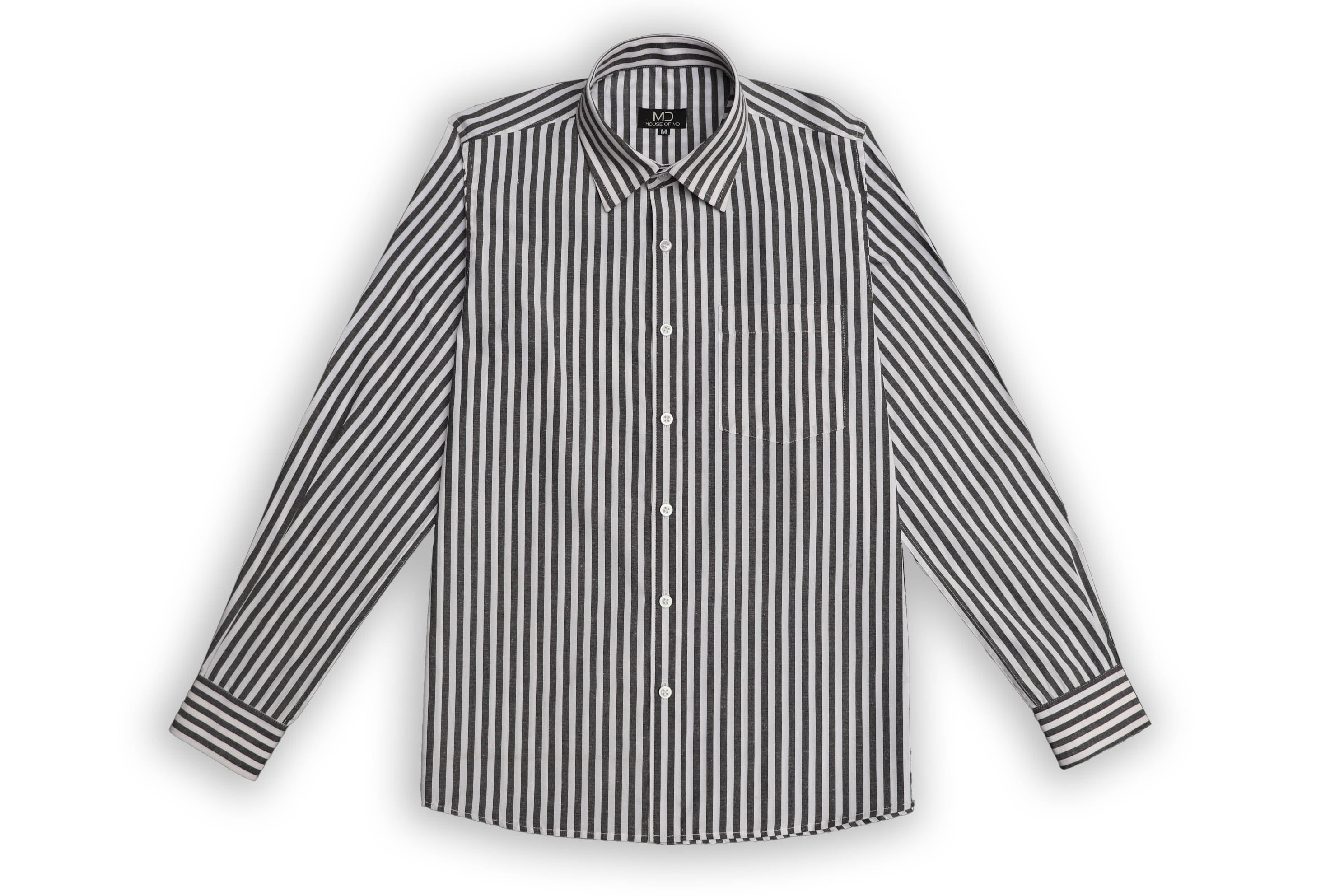 BLACK BROAD STRIPES SHIRT