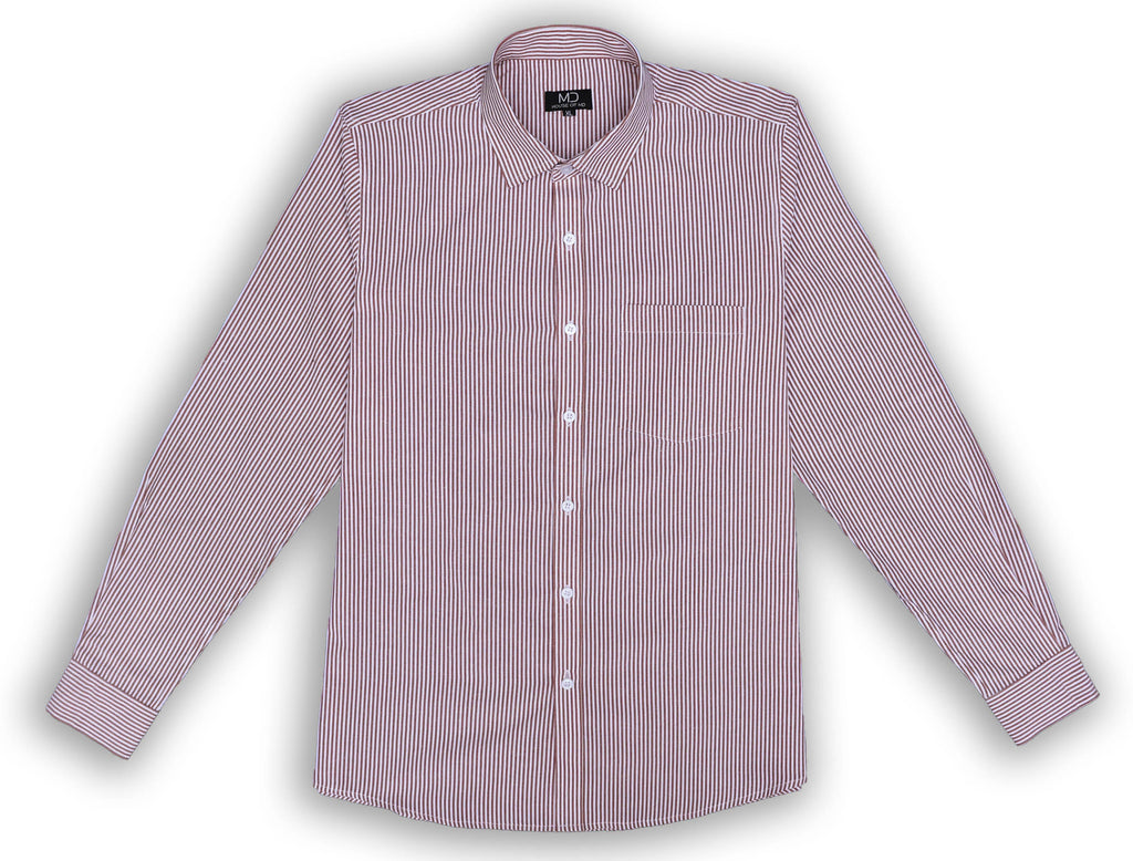 BROWN PIN STRIPES SHIRT
