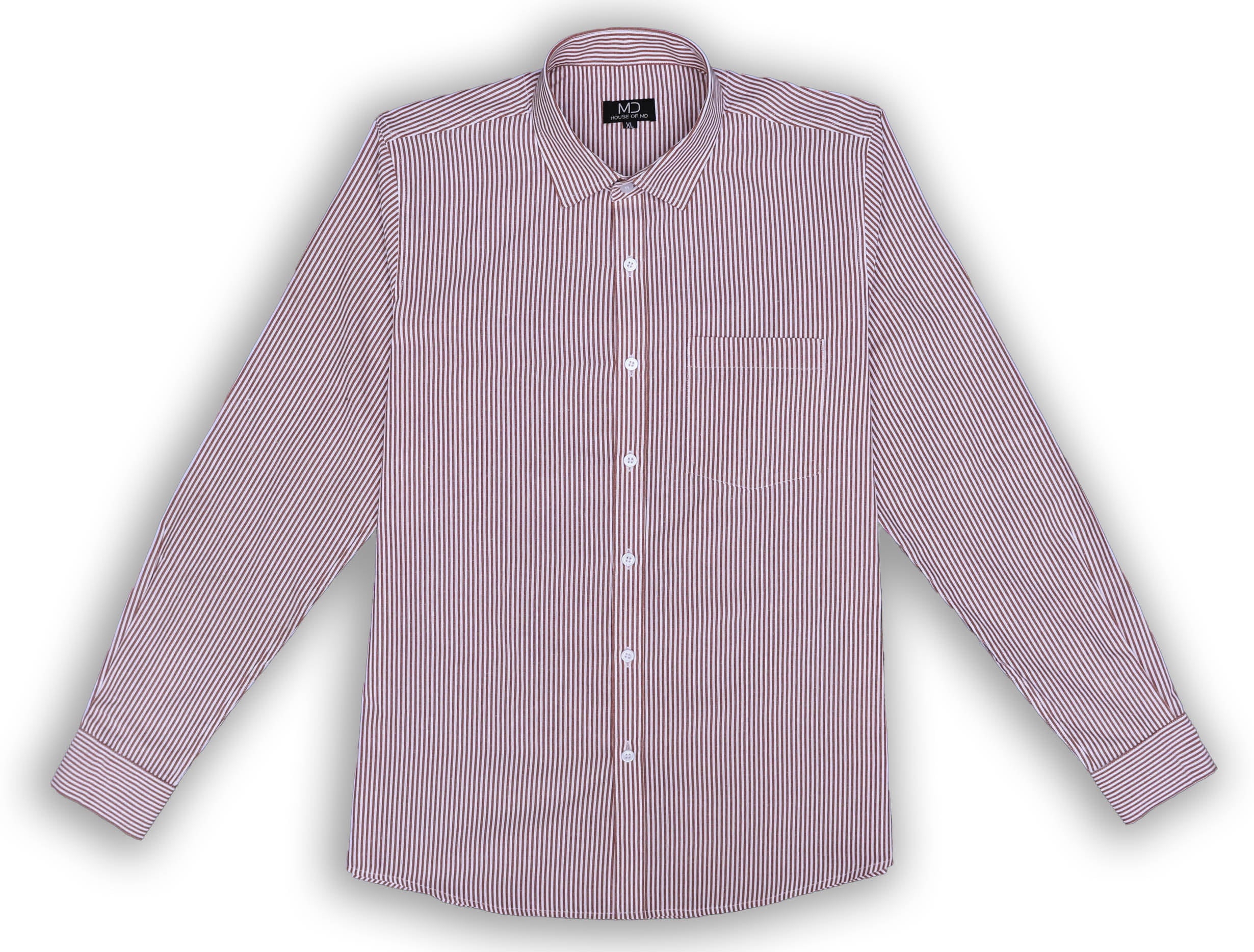 BROWN PIN STRIPES SHIRT