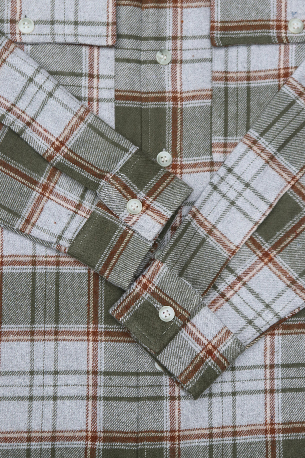 OLIVE GREEN SHACKET OF BRUSHED FABRIC