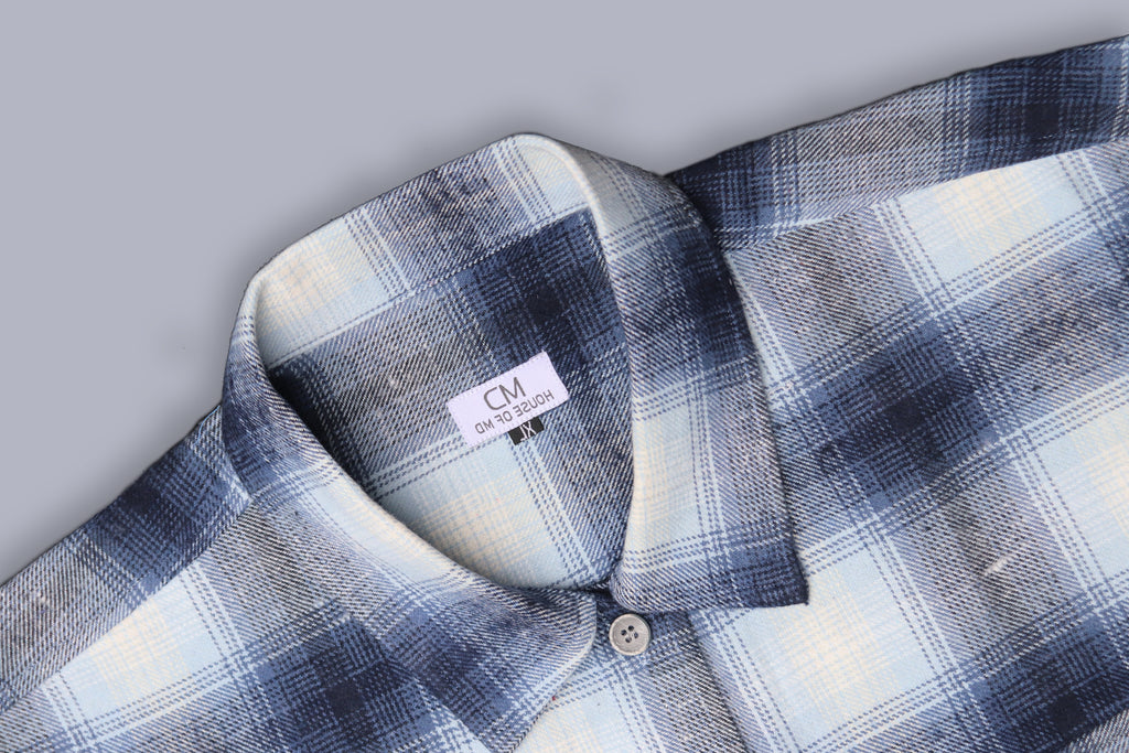 BLUE SHACKET OF BRUSHED FABRIC