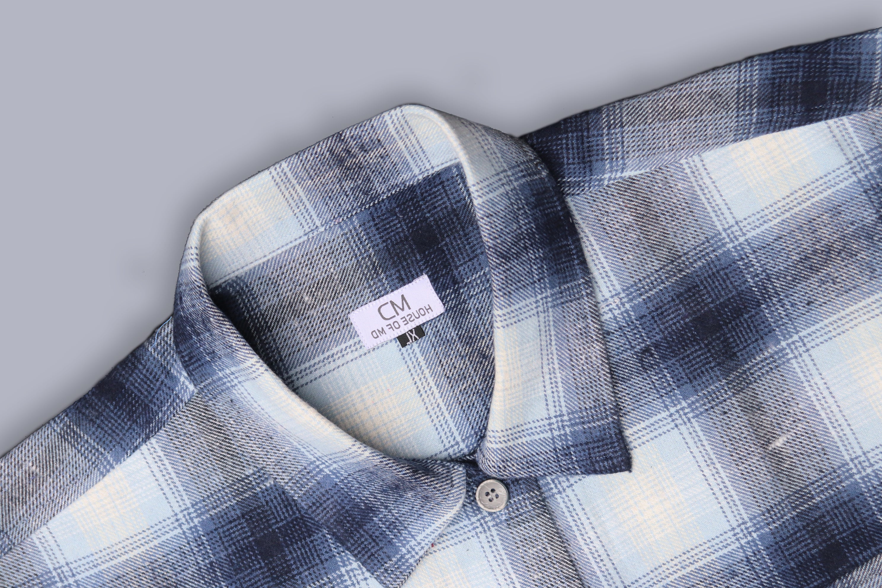 BLUE SHACKET OF BRUSHED FABRIC